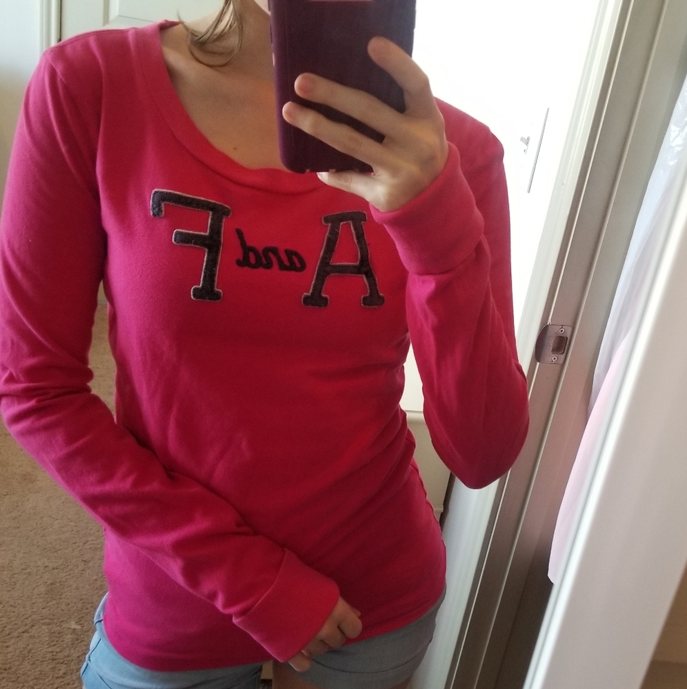 Pink Abercrombie and Fitch Long Sleeve Shirt